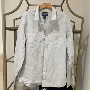 Light Blue Striped Button-Up Shirt